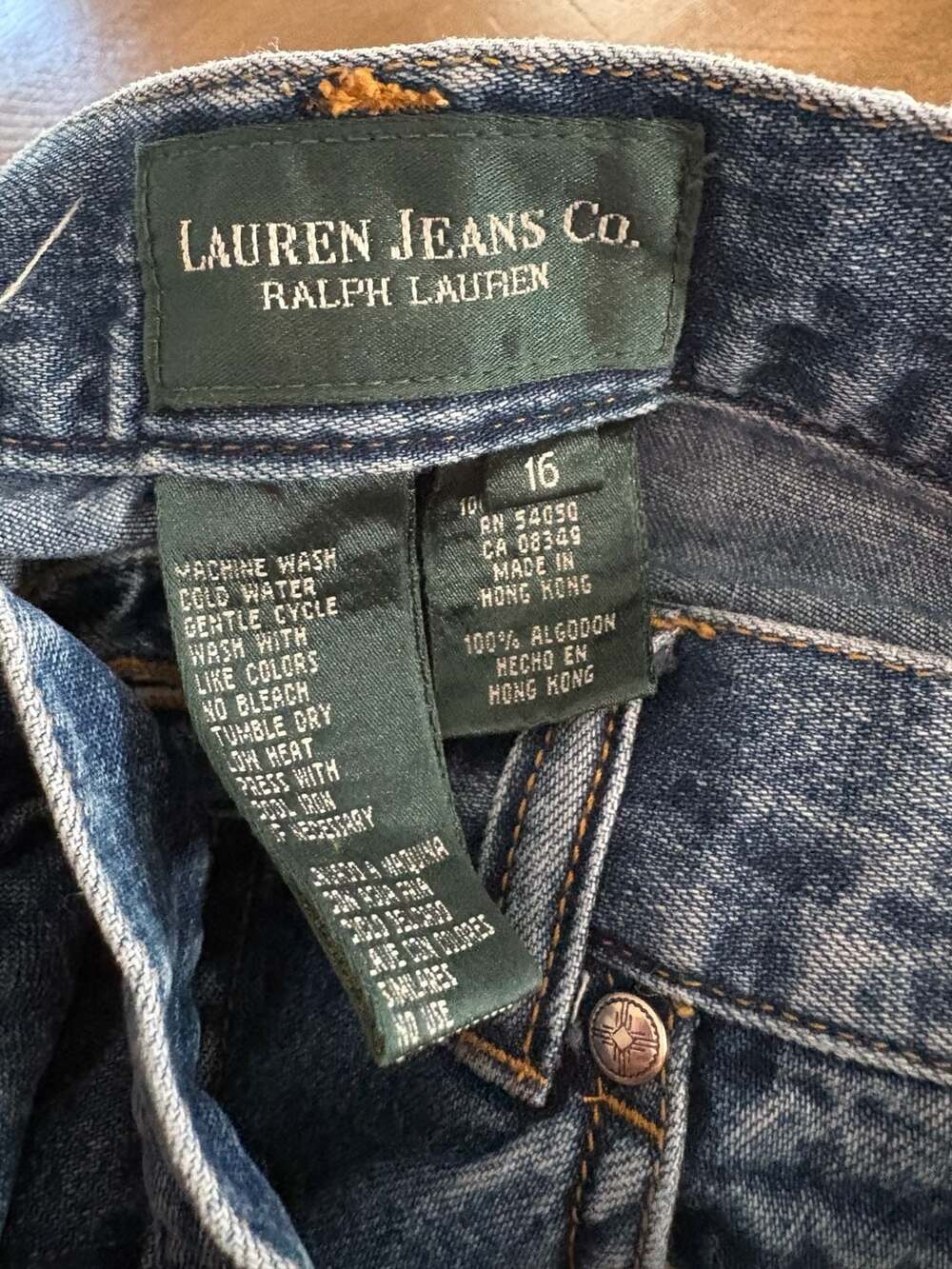 Lauren Jeans Co. Ralph Lauren Women's Medium Wash Straight Leg Jeans, Size 16